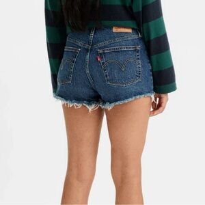 Levi's Blue Jean Shorts High-Waisted Distressed